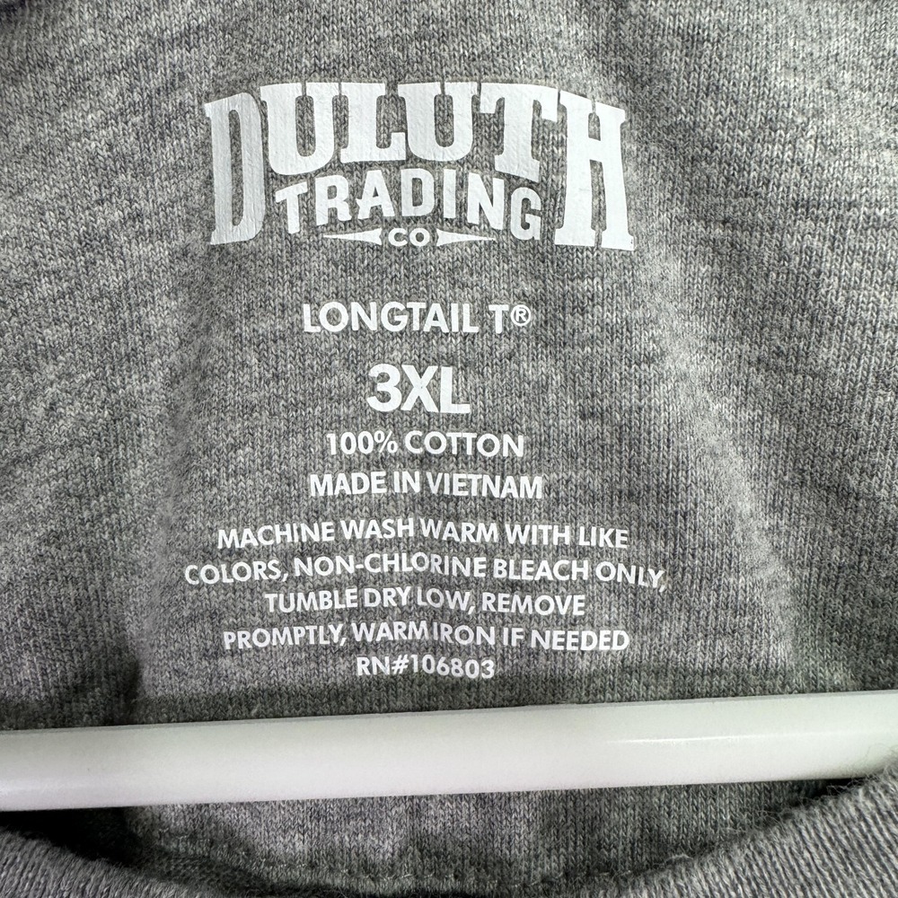 Duluth Trading Co Shirt Mens 3XL Gray Longtail T Pocket Workwear Outdoor Casual - Picture 3 of 5